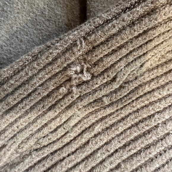 Splendid Camel Double Breasted Sweater Jacket LARGE Felted Boxy Coat Wool $178 - Picture 12 of 12